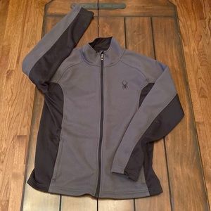 Spyder Gray/Black Men’s Full Zip Polar Fleece Jacket